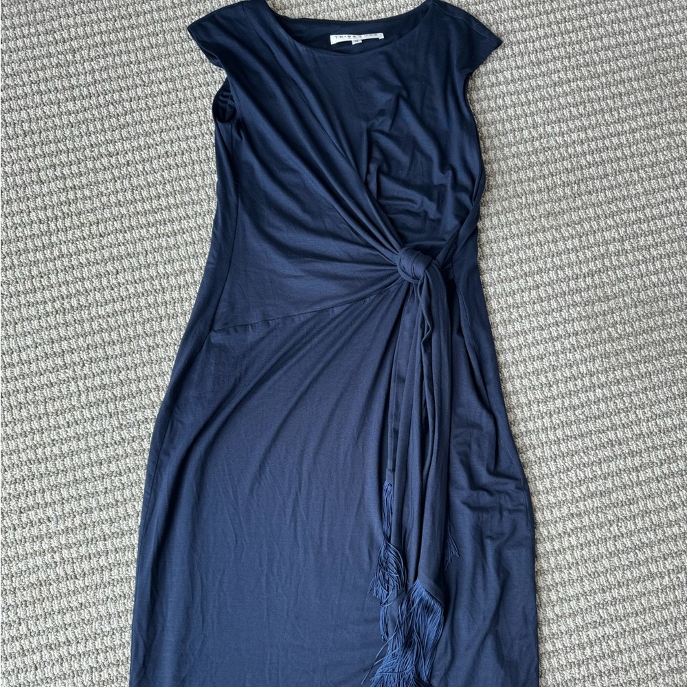 Trina Turk capsleeve faux wrap dress